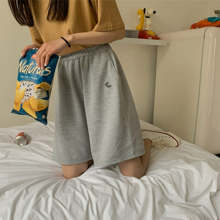 Embroidery Wide Leg Harajuku Simple Short