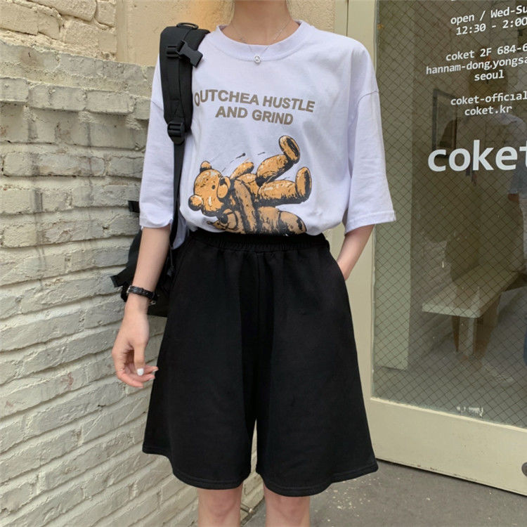 Embroidery Wide Leg Harajuku Simple Short