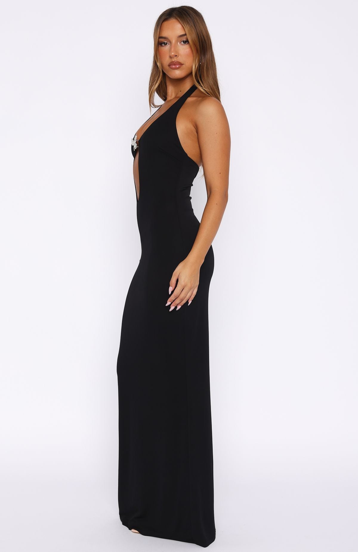 Black Never Be Friends Chic Maxi Dress