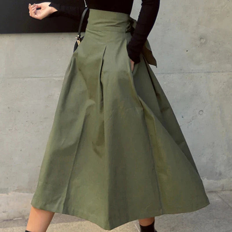 Korean Swing Bow Slim Long Skirt