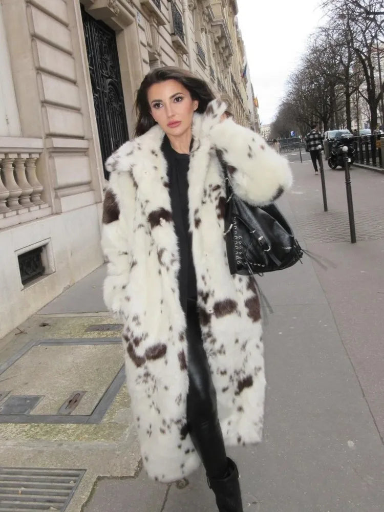 Spotted Leopard Suit Collar Coat