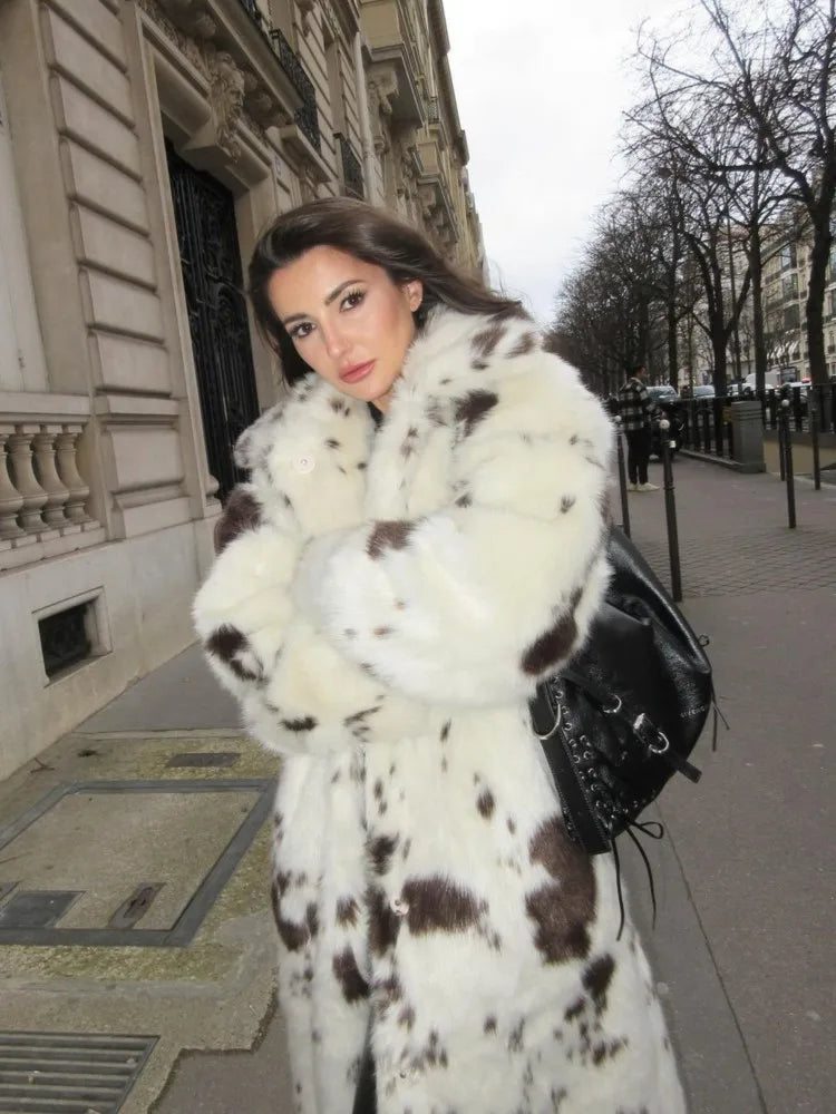 Spotted Leopard Suit Collar Coat