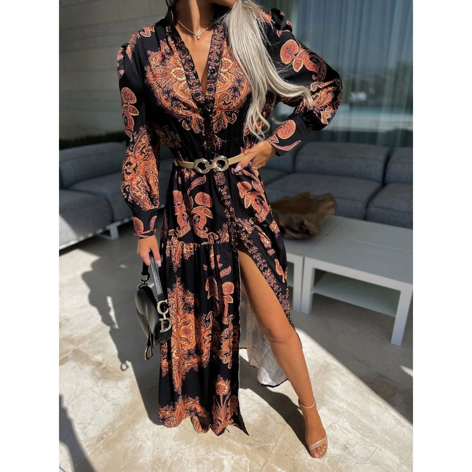 Loose Bohemian Vacation Maxi Dress