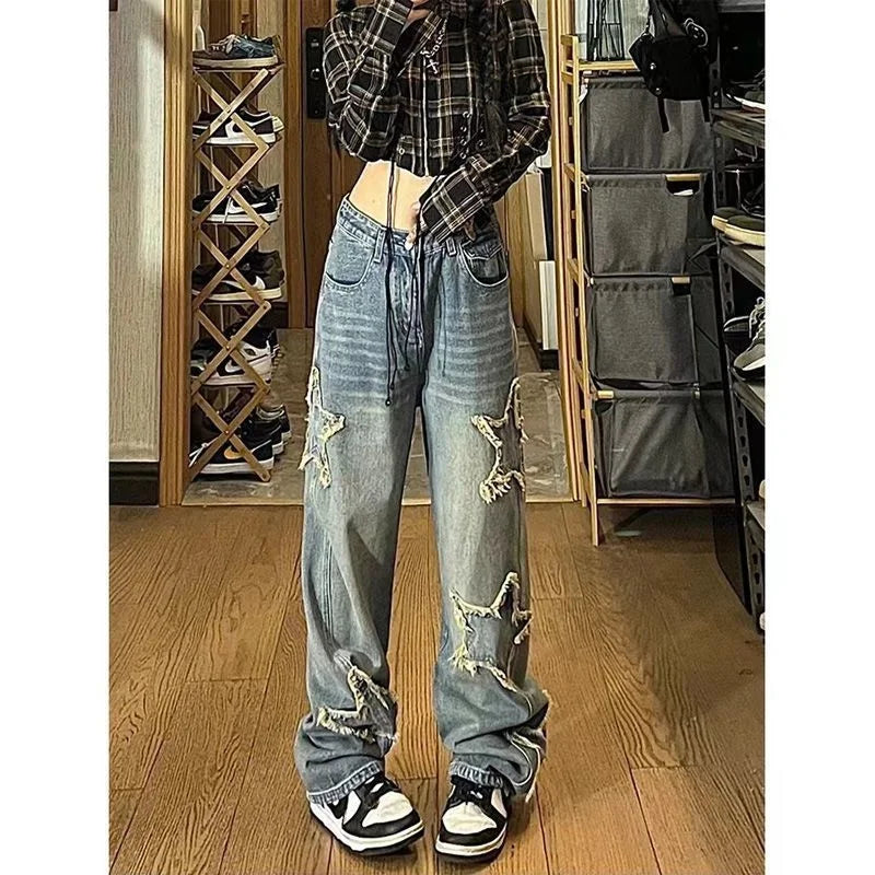 Harajuku Embroidered Denim Jean