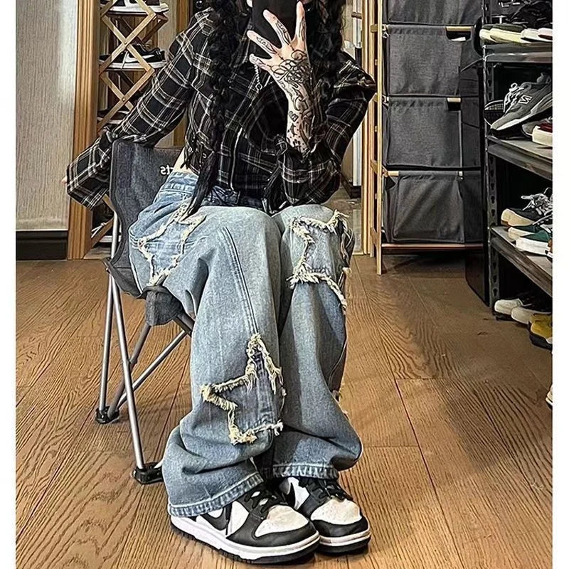 Harajuku Embroidered Denim Jean