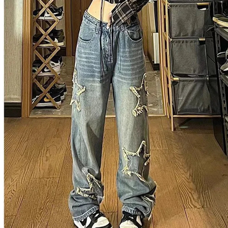 Harajuku Embroidered Denim Jean