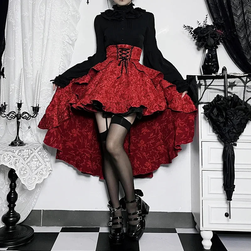 Gothic Irregular Shirred Pleated Party Maxi Dress