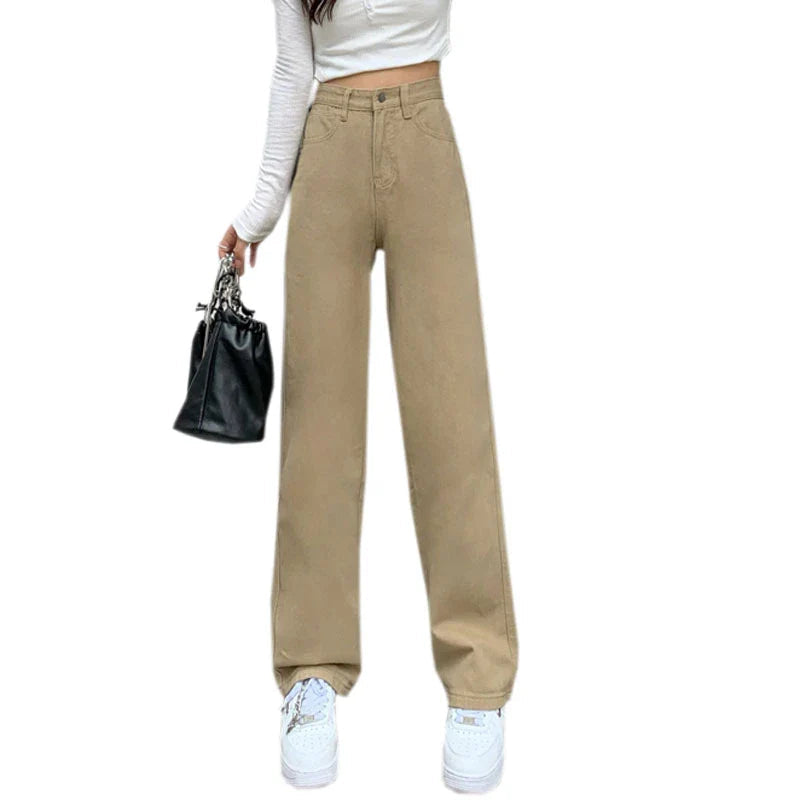 Khaki High Waist Pear Shape Wide Leg Jean