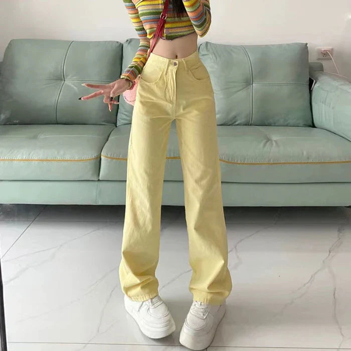 Khaki High Waist Pear Shape Wide Leg Jean