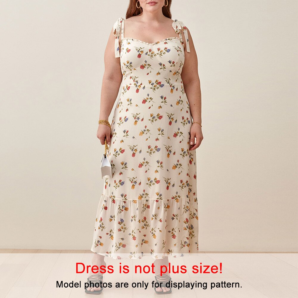 Vintage Chiffon Sweetheart Strap Midi Dress