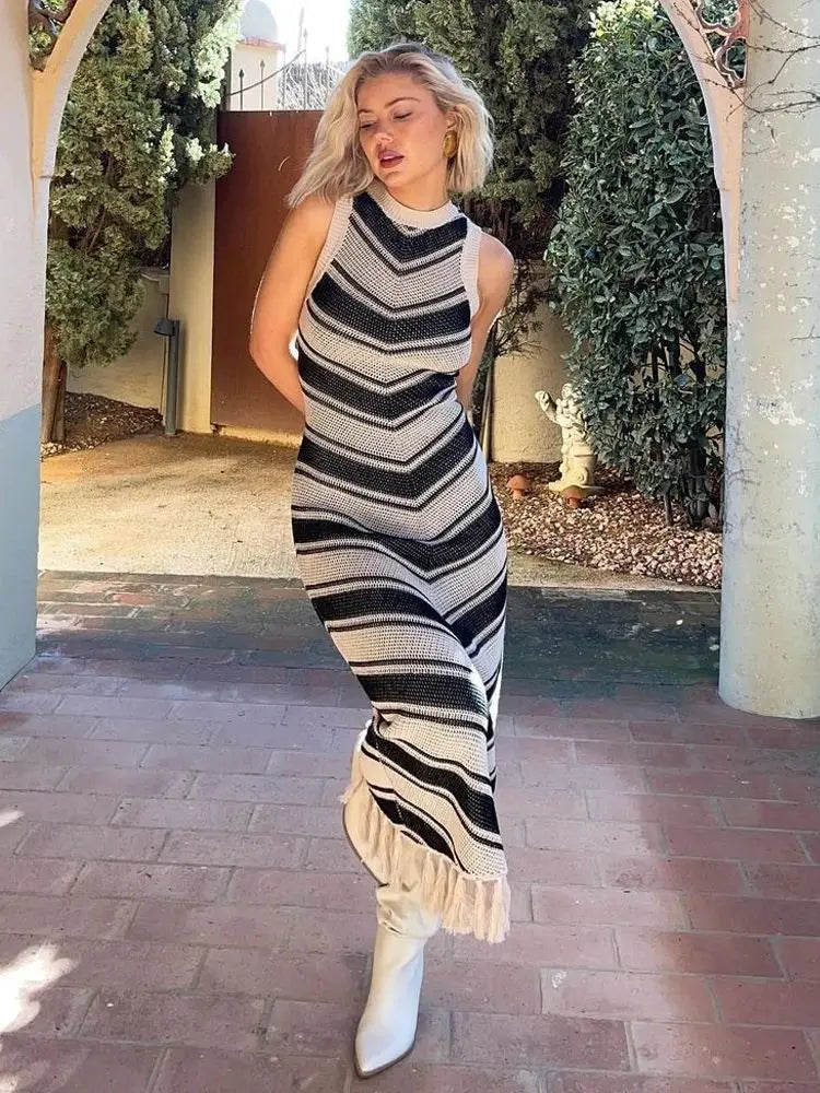 Off Shoulder Backless High Split Maxi Dress