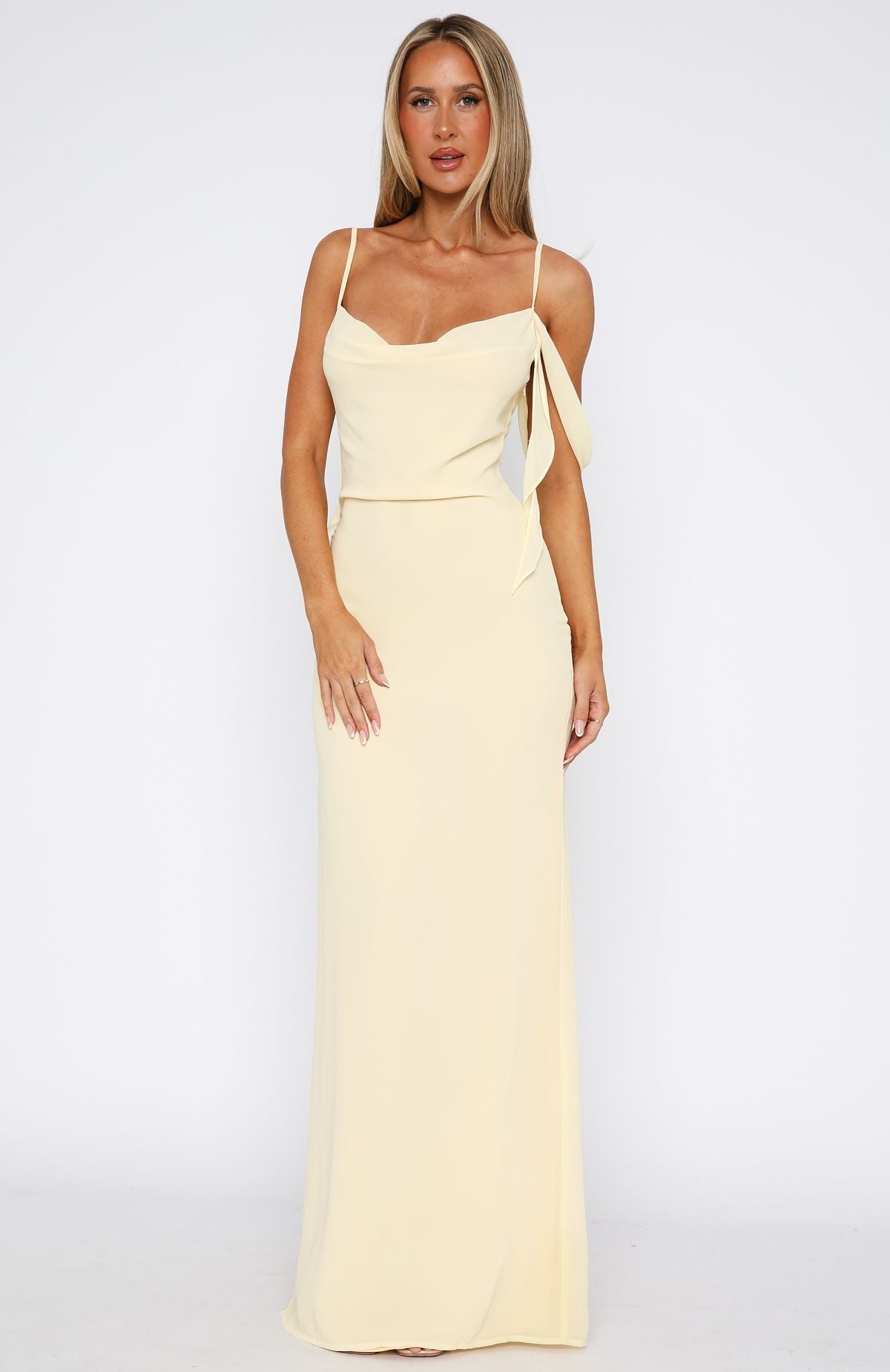 Lemon Blossom Romantic Maxi Dress