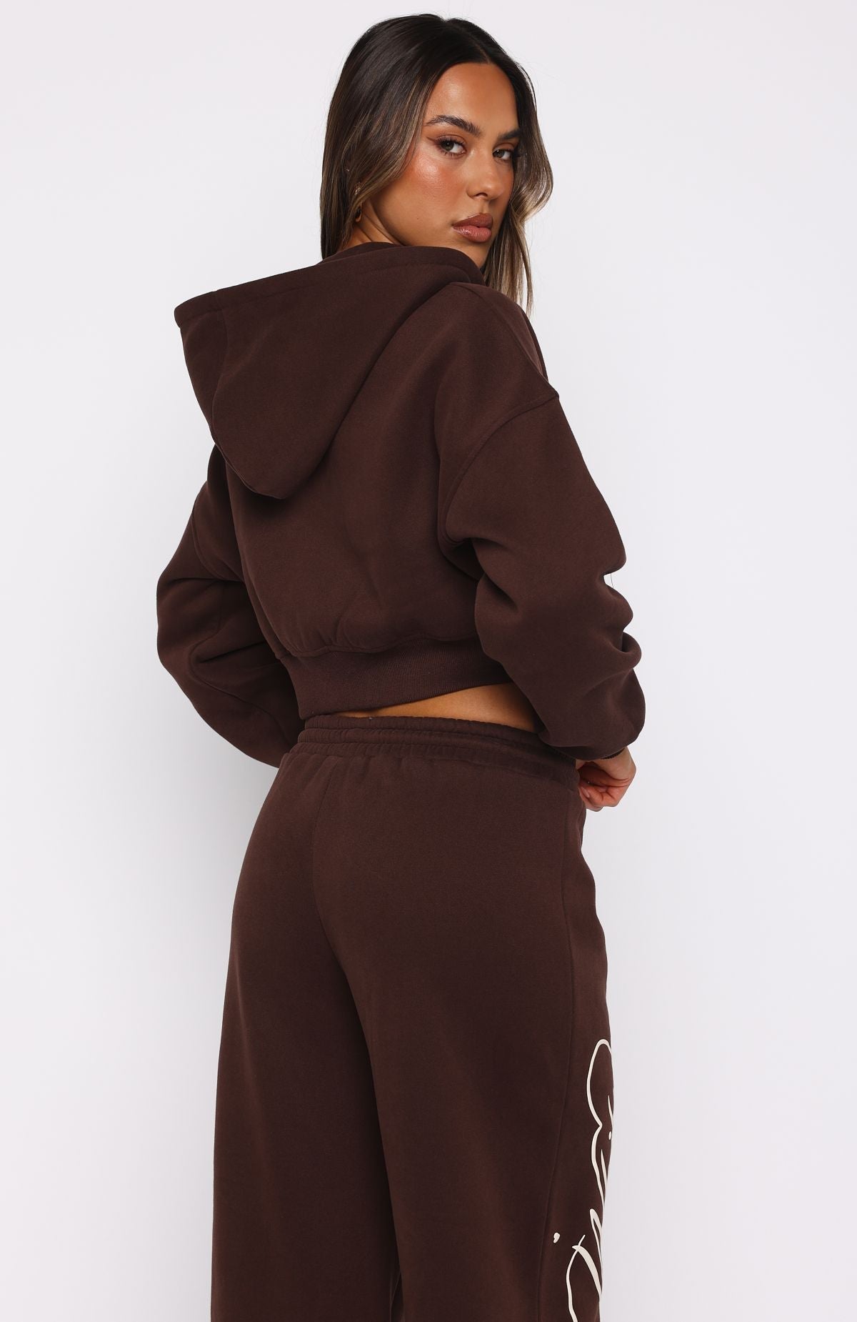 Love You Regardless Cropped Chocolate Hoodie