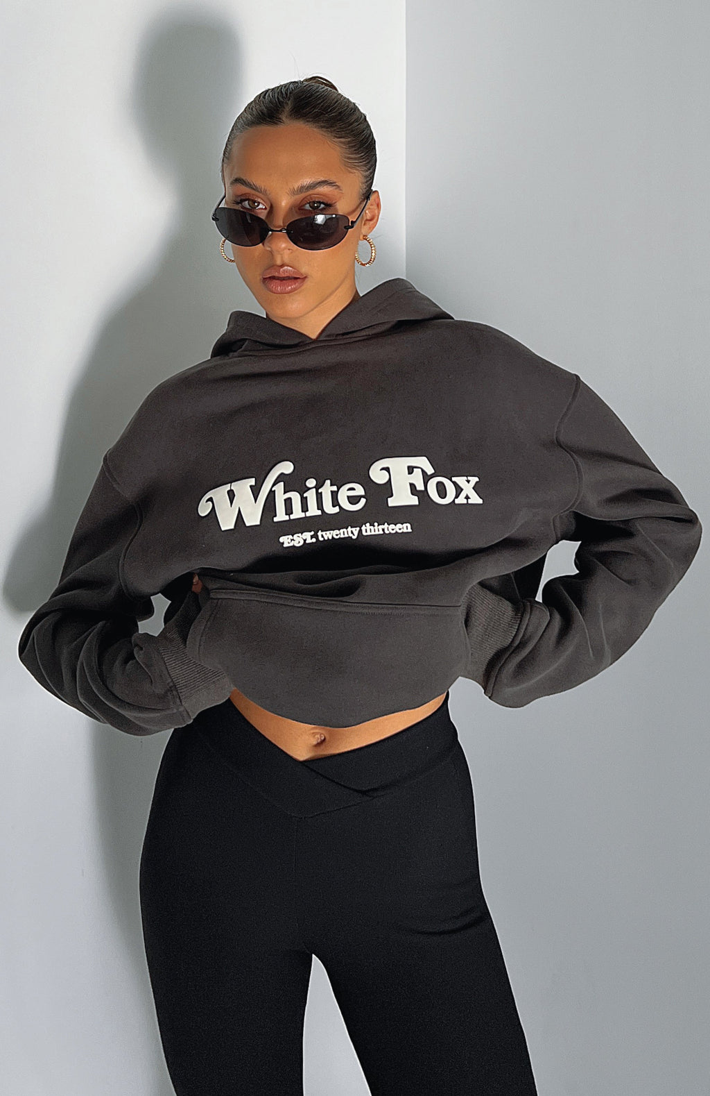 Twin Flame Oversized Charcoal Hoodie