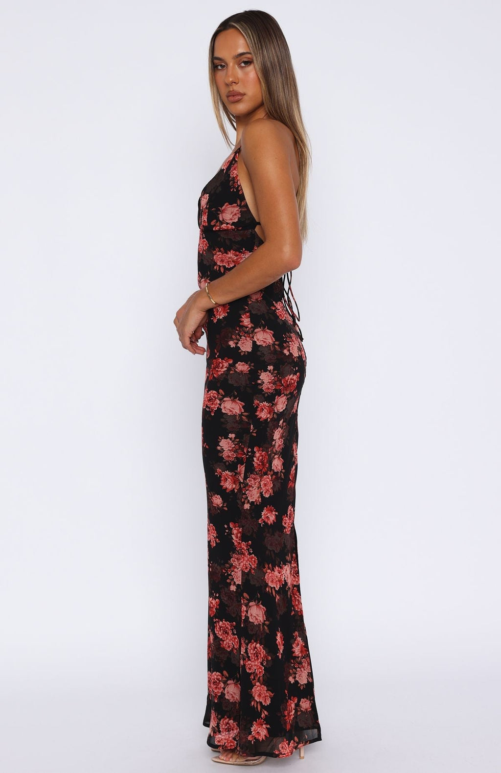 Terracotta Floral Romantic Maxi Dress