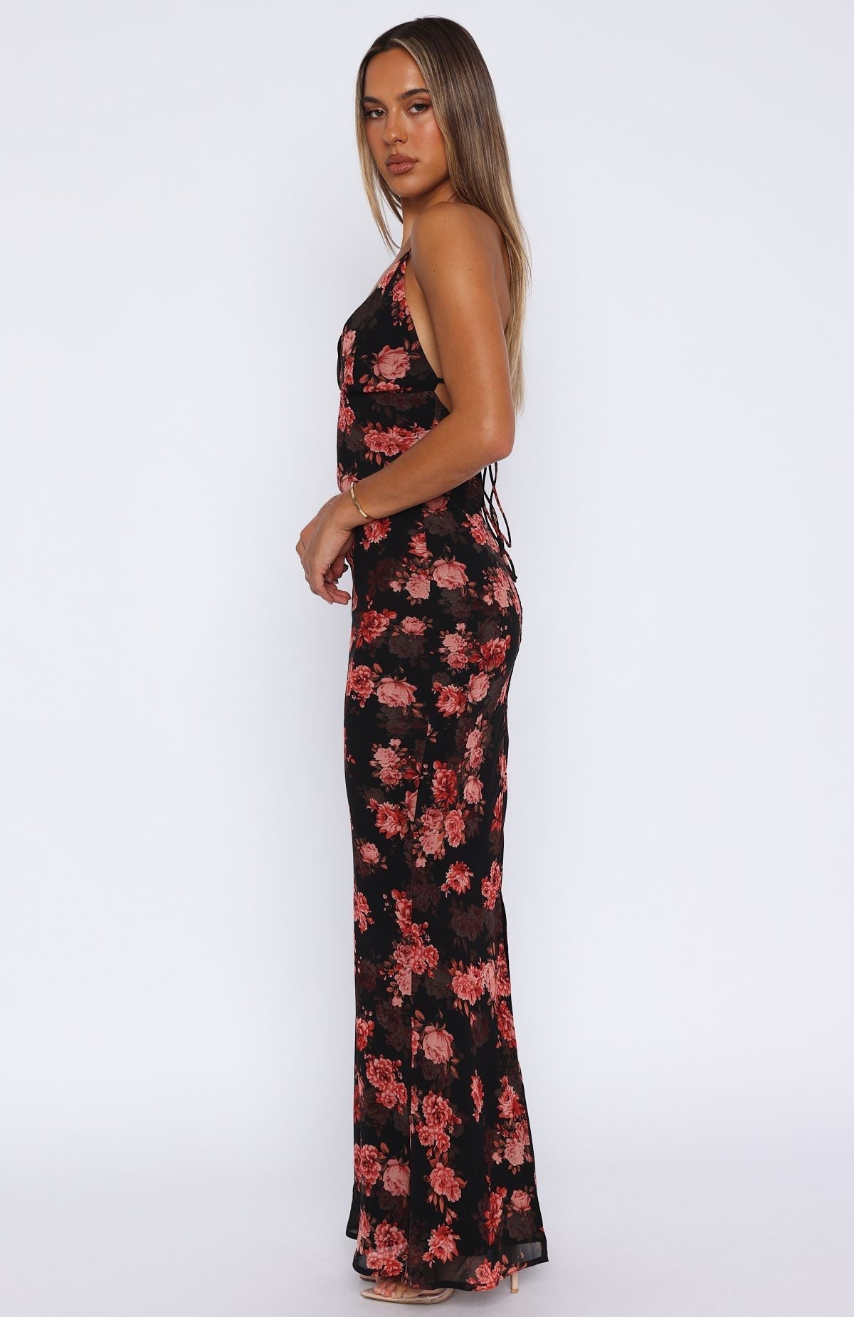 Terracotta Floral Romantic Maxi Dress