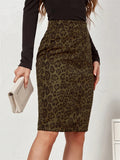 Leopard Print Wrap Maxi Skirt