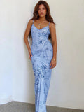 Spaghetti Strap Slim Bodycon Backless Nightclub Summer Maxi Dress
