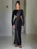 Long Slim Bodycon Backless Nightclub Maxi Dress