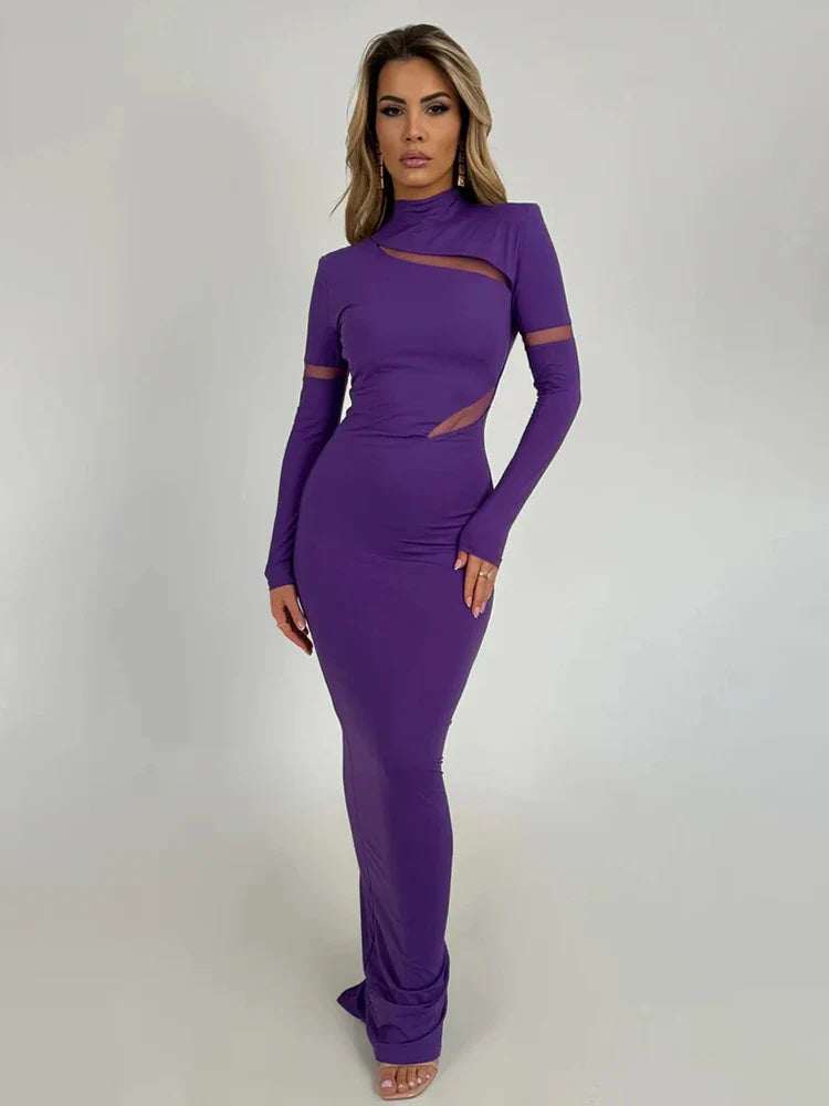 Slim Bodycon Hollow Out Nightclub Maxi Dress