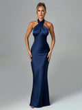 Slim Bodycon Halter Backless Nightclub Party Maxi Dress