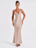 Slim Bodycon Spaghetti Strap Backless Summer Maxi Dress
