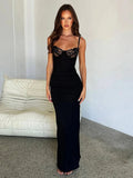 Slim Bodycon Spaghetti Strap Backless Party Maxi Dress