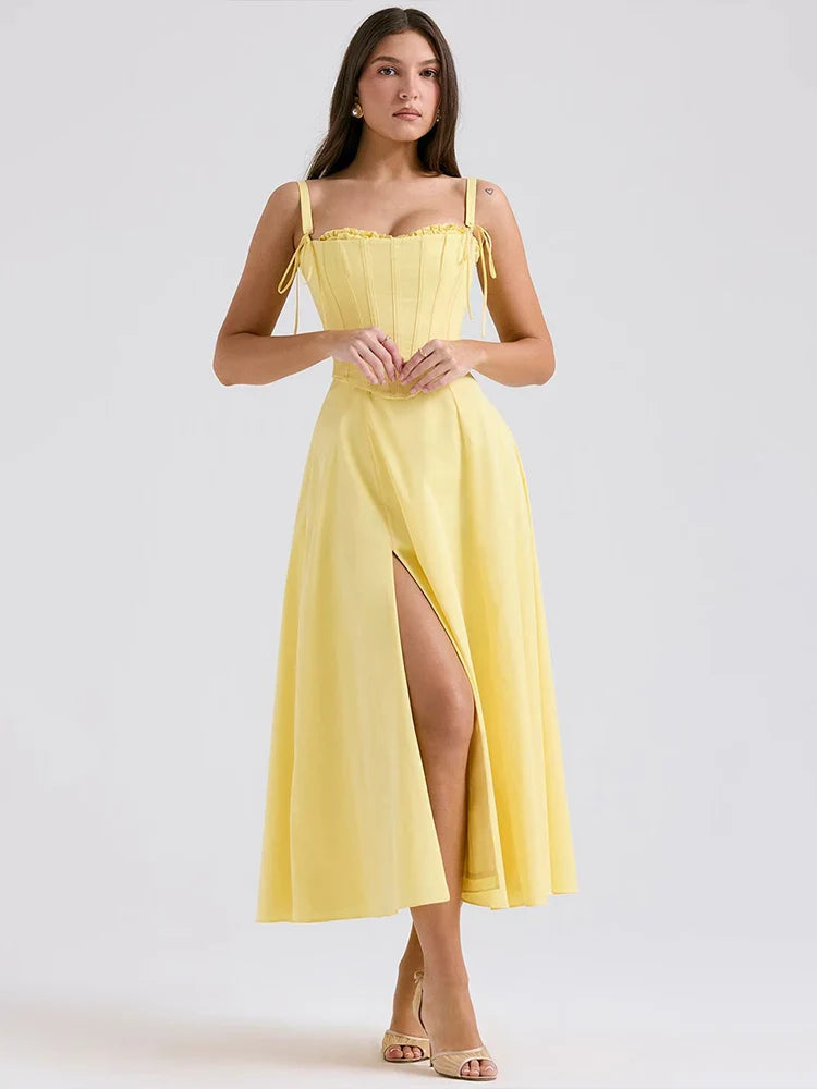 Wrap A Line Summer Backless Midi Dress