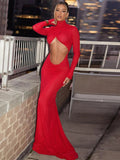Hollow Out Mermaid Backless Nightclub Maxi Dress