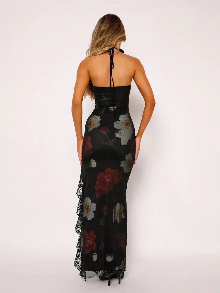Jacquard Fit Long Summer Casual Maxi Dress