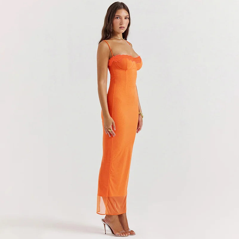 Lace Strapless Elegant Summer Midi Dress
