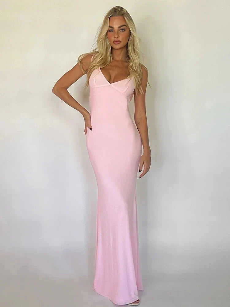 Mermaid Bodycon Halter Backless Nightclub Summer Maxi Dress