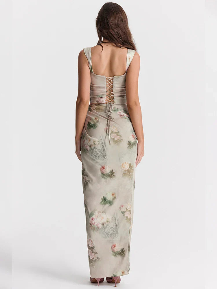 Gothic Split Black Asymmetric Cheongsam Maxi Dress