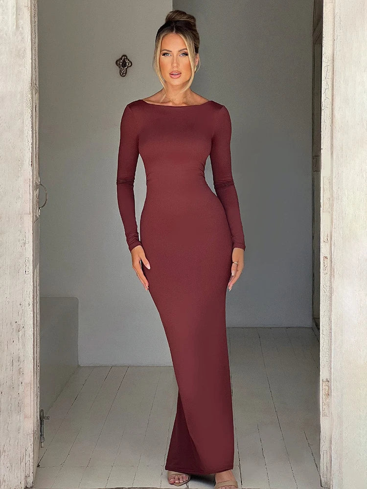 Bodycon Long Backless Nightclub Maxi Dress