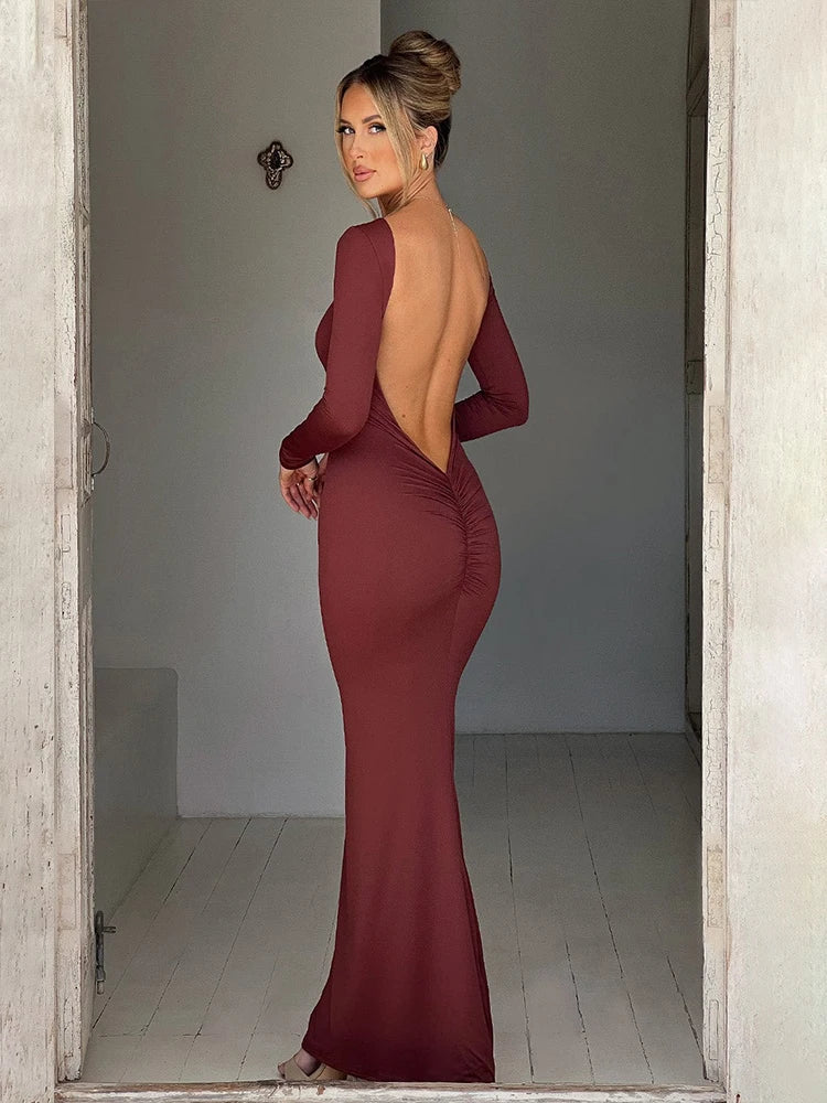 Bodycon Long Backless Nightclub Maxi Dress