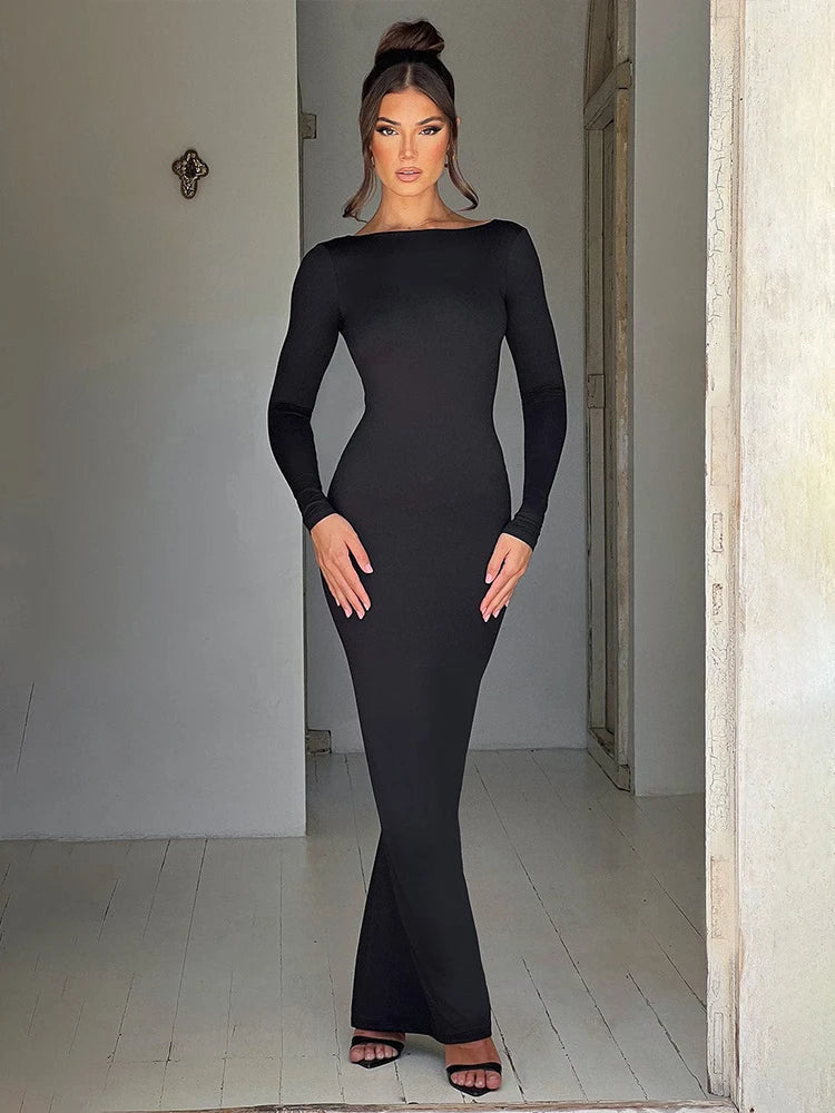 Bodycon Long Backless Nightclub Maxi Dress