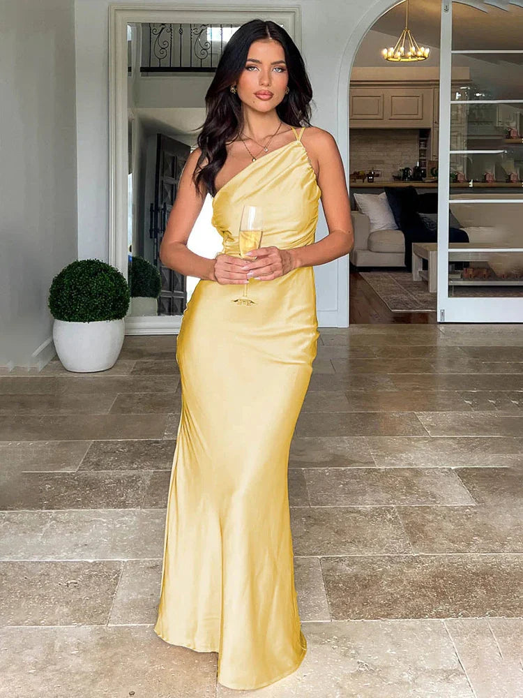 Bodycon One Shoulder Backless Summer Maxi Dress