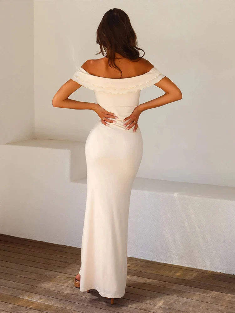Bodycon Strapless Off Shoulder Summer Maxi Dress