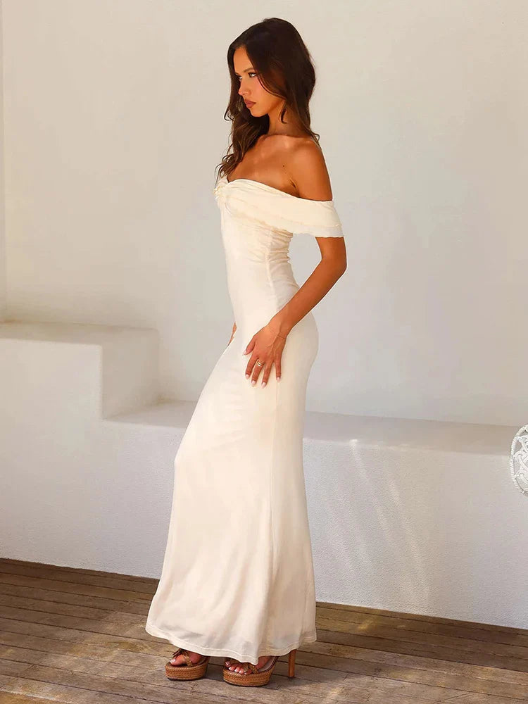 Bodycon Strapless Off Shoulder Summer Maxi Dress
