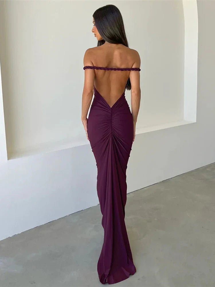 Bodycon Elegant Long Mermaid Halter Off Shoulder Spring Summer Maxi Dress