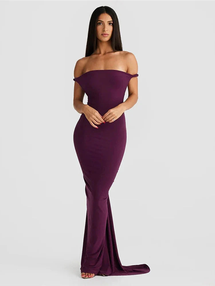 Bodycon Elegant Long Mermaid Halter Off Shoulder Spring Summer Maxi Dress