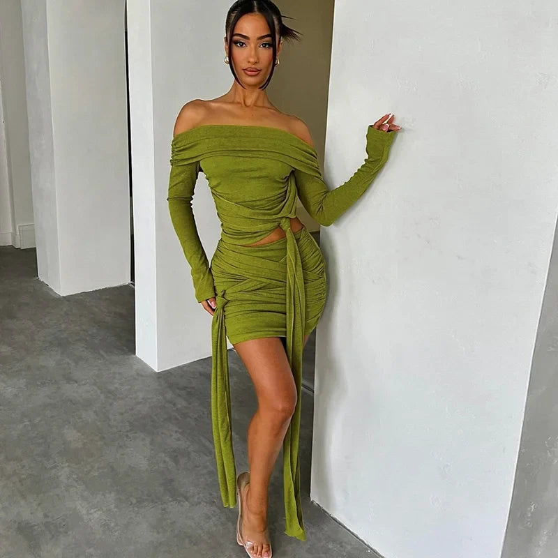 Tassel Strapless Bodycon Winter Mini Dress