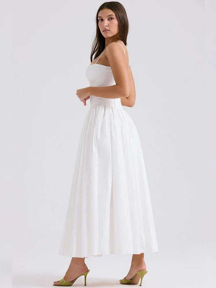 Wrap A Line Hollow Out Bandage Midi Dress