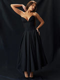 Wrap A Line Backless Fishbone Midi Dress