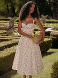 Waist Wrap Strap Print Floral Dress
