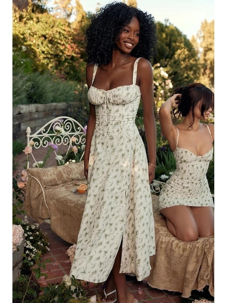 Waist Wrap Strap Print Floral Dress