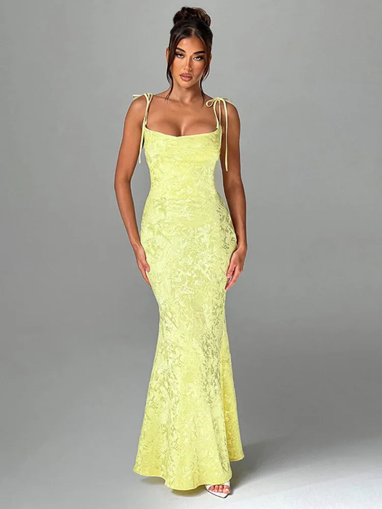 Print Deep V Neck Slim Bodycon Backless Maxi Dress