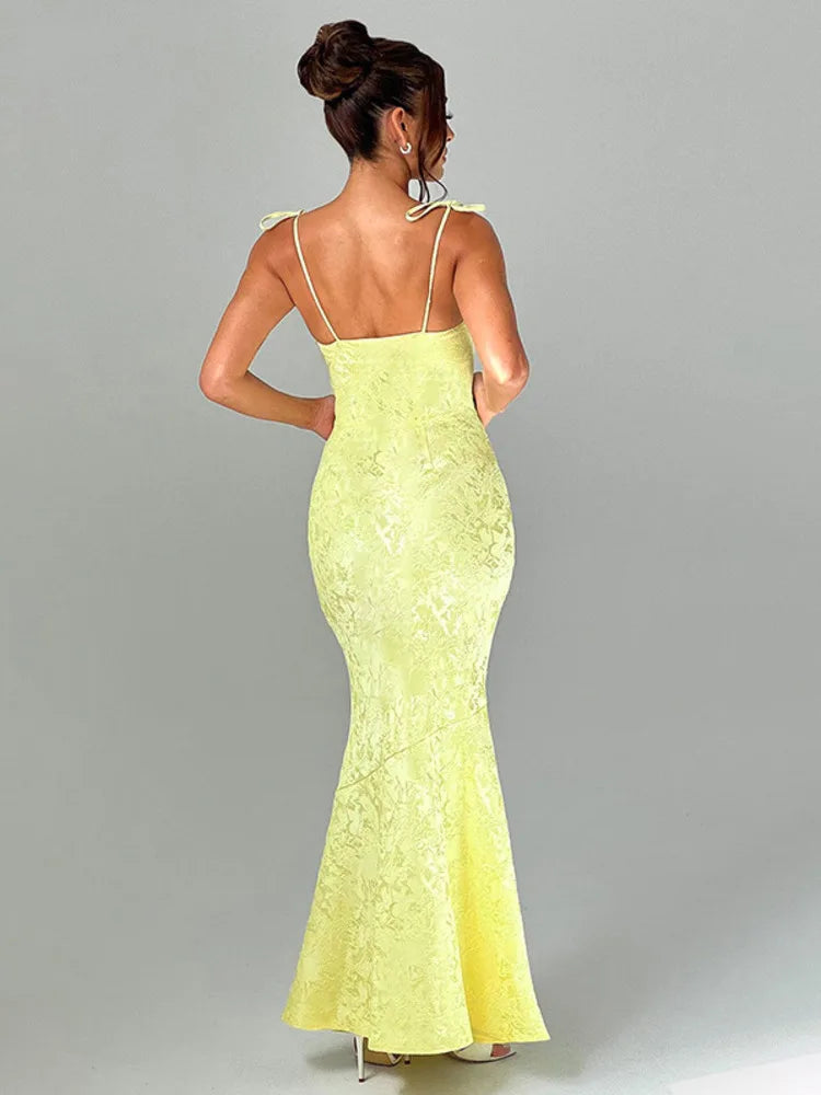 Print Deep V Neck Slim Bodycon Backless Maxi Dress