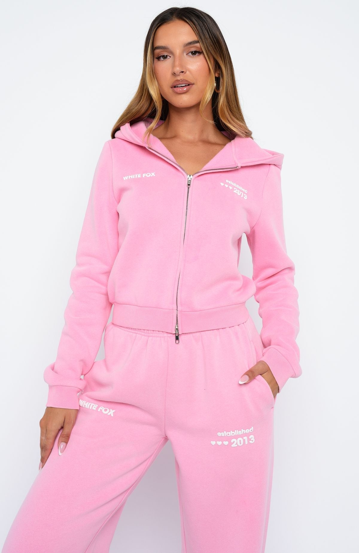 Down For Whatever Slim Pink Wash Hoodie