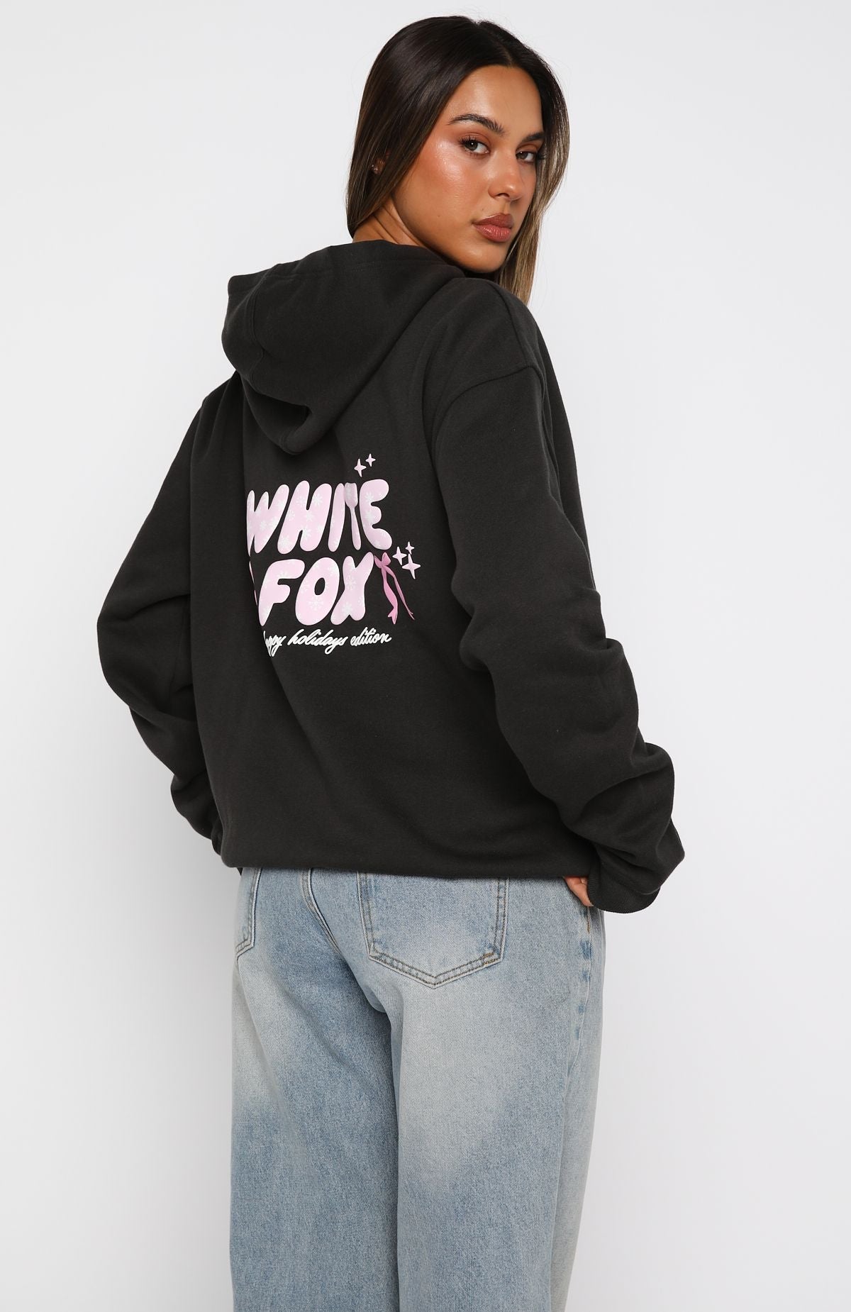 Christmas Feeling Oversized Charcoal Hoodie